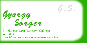 gyorgy sorger business card